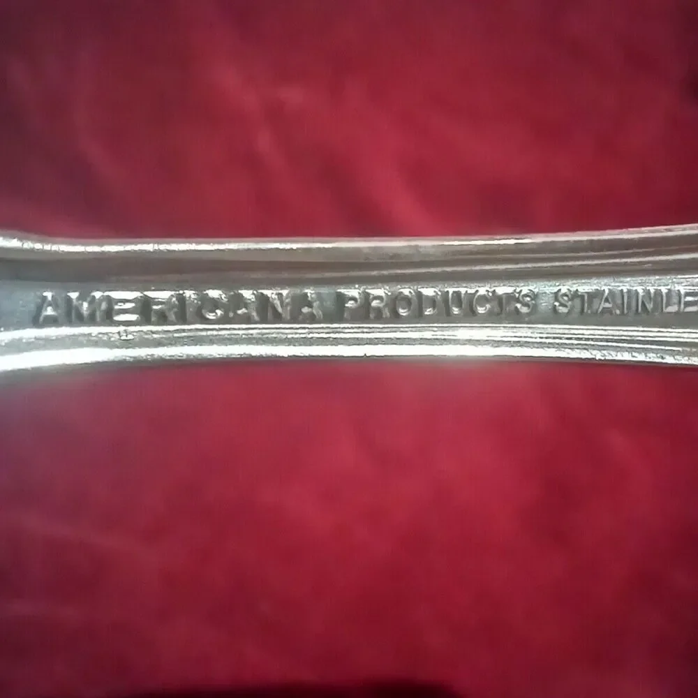 Americana Products AMP2 Stainless Steel Oval Soup Spoon-Set Of 4-Floral-Vintage